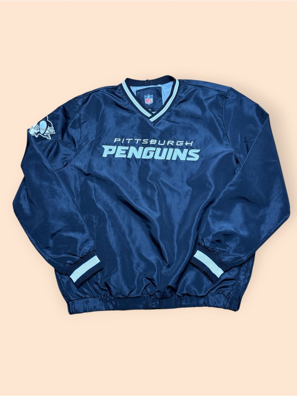 Vintage Pittsburgh Penguins Y2K Windbreaker Jacket Men’s XL Black Vtg NHL 2000s
